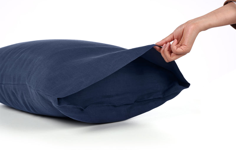 Hemp Envelope Pillowcases Set ( Of Two ) | Indigo