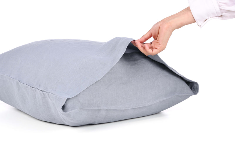 Hemp Envelope Pillowcases Set ( Of Two ) | Stone Blue