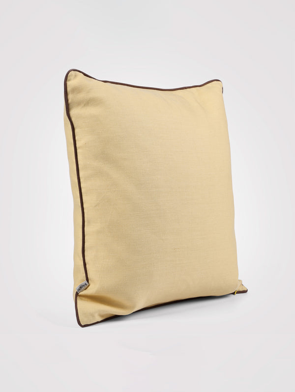 Classica Piped canvas Hemp Cushion Cover | chamomile & chocolate