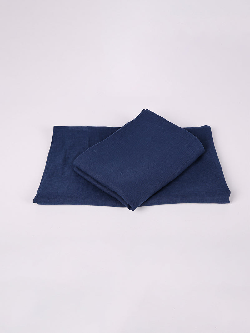 Hemp Envelope Pillowcases Set ( Of Two ) | Indigo