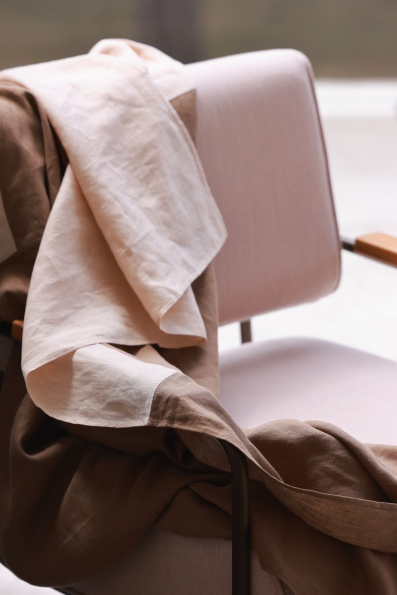 Sunset & Sunrise Organic Hemp Linen Beach & Pool Blankets – Handmade, Two Sizes for Adults & Kids , Earth Tone Color Block