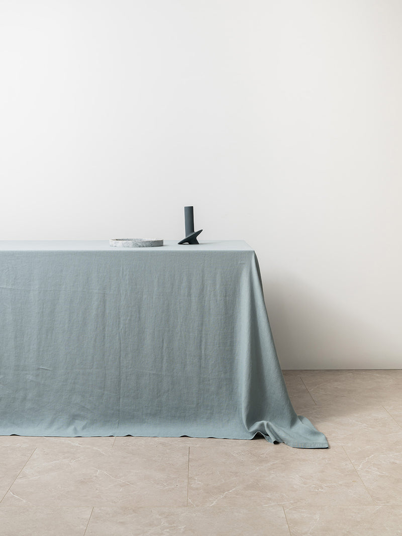 100% Hemp Tablecloth | Stone Blue
