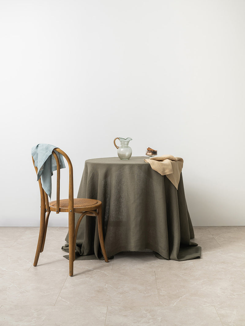 100% Hemp Tablecloth | Moss Green
