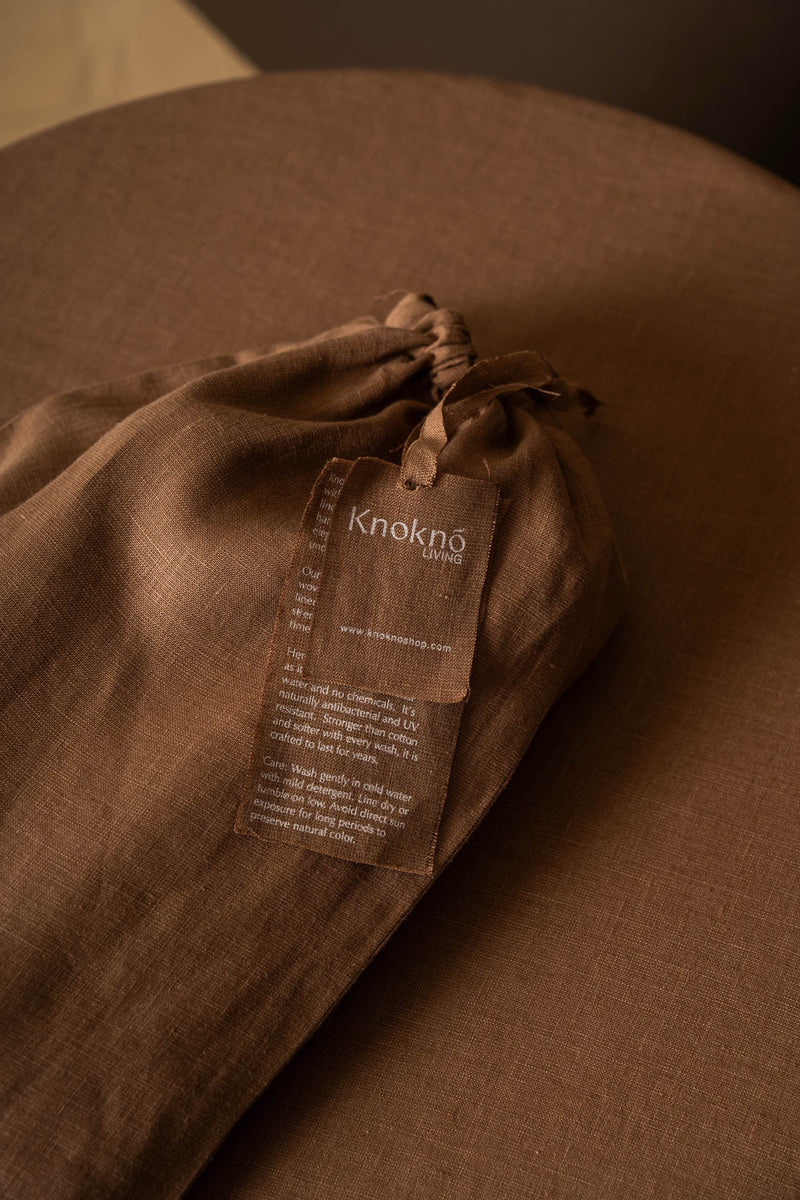 100% Organic Hemp Tablecloth | Chocolate Brown