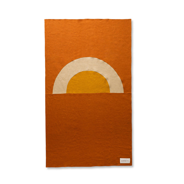 Sunset & Sunrise Hemp Linen Beach & Pool Blankets – Handmade, Two Sizes for Adults & Kids , Earth Tone Color Block