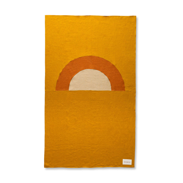 Sunset & Sunrise Hemp Linen Beach & Pool Blankets – Handmade, Two Sizes for Adults & Kids , Earth Tone Color Block