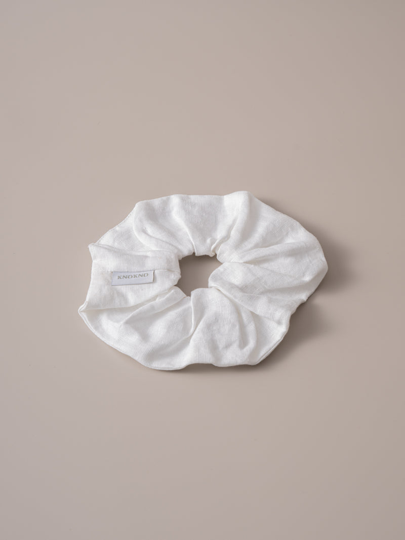 Organic Hemp Linen Hair Tie | White