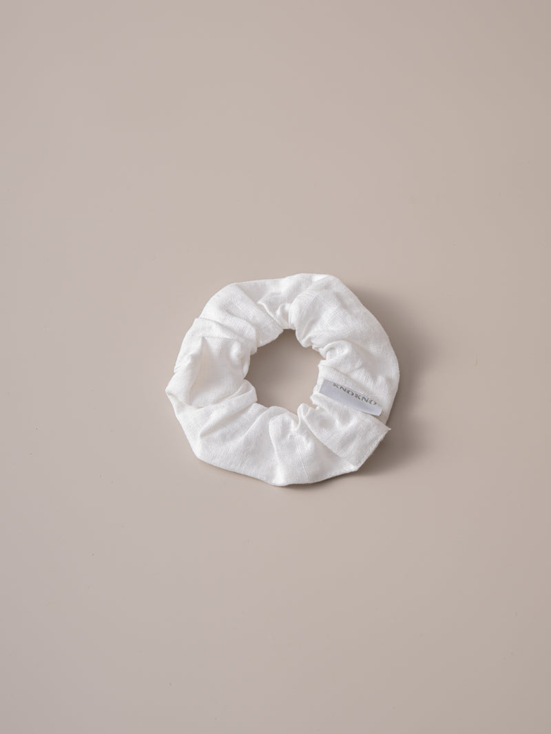 Organic Hemp Linen Hair Tie | White