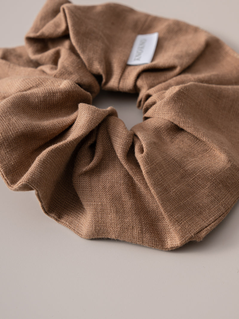 Organic Hemp Linen Hair Tie | Mocha