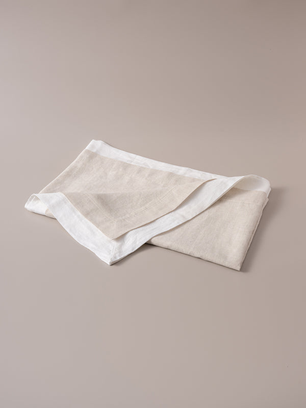 Duotone HEMP TABLE RUNNER | white & oatmeal