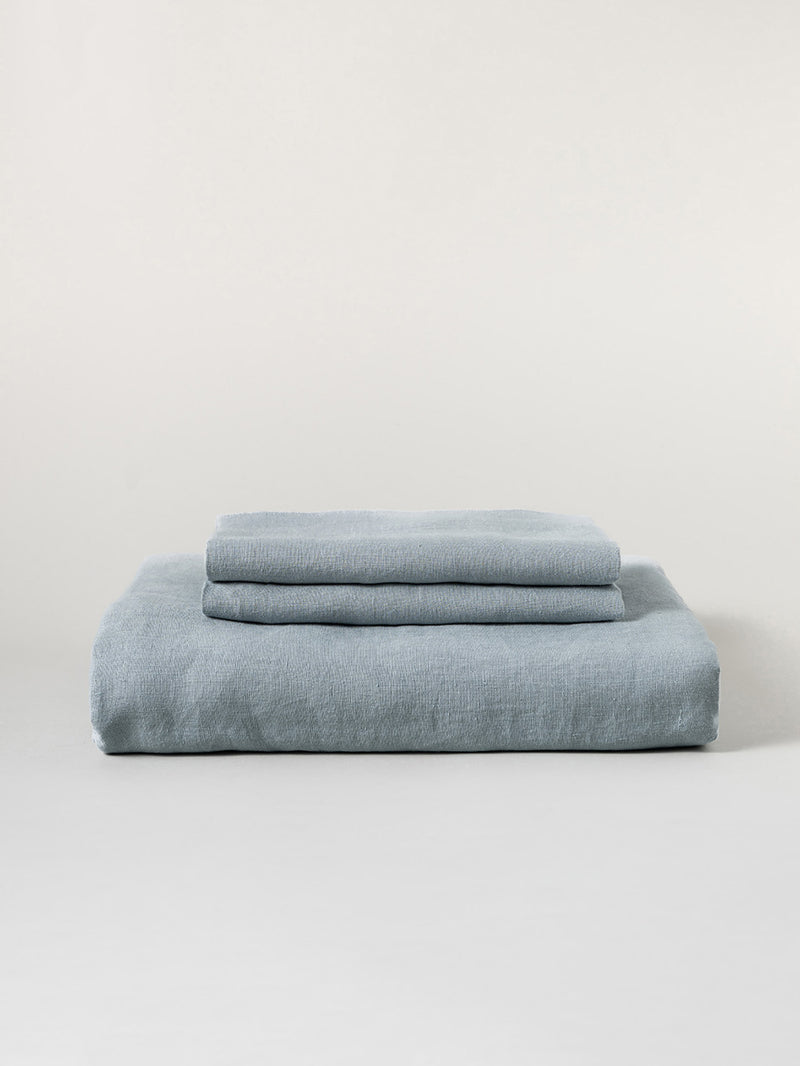 100% Organic Hemp Duvet Set - Soft, Breathable, Eco-Friendly | Stone Blue