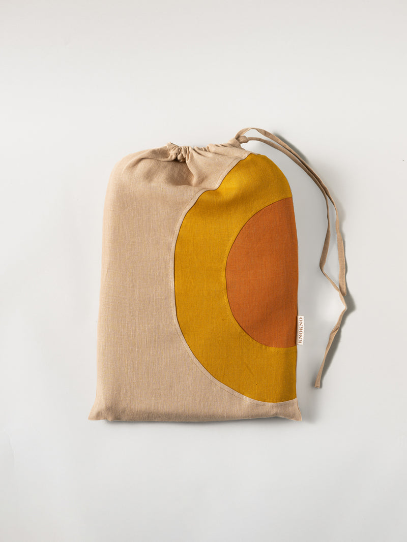 Spice LINEN Bed Throw | SAND & CURRY & PAPRIKA