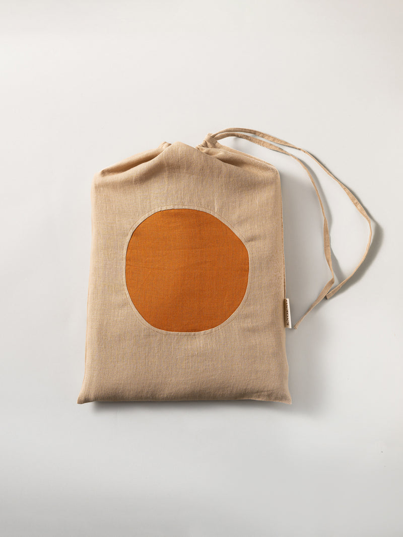 ASTRA LINEN BED THROW SMALL | SAND & PAPRIKA