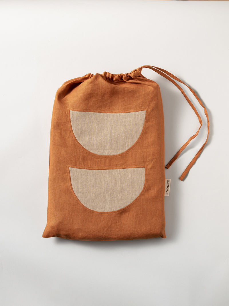 Crescent Hemp LINEN Bed Throw Picnic & Beach Blanket – Handmade Color-Block Travel Throw |  PAPRIKA & SAND