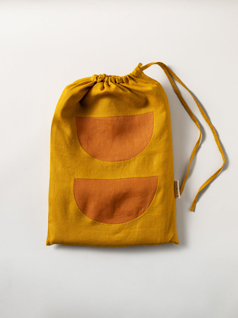 Crescent LINEN Bed Throw | CURRY & PAPRIKA