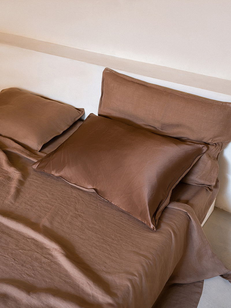 Silk hemp Flip Pillowcase - Chocolate Brown