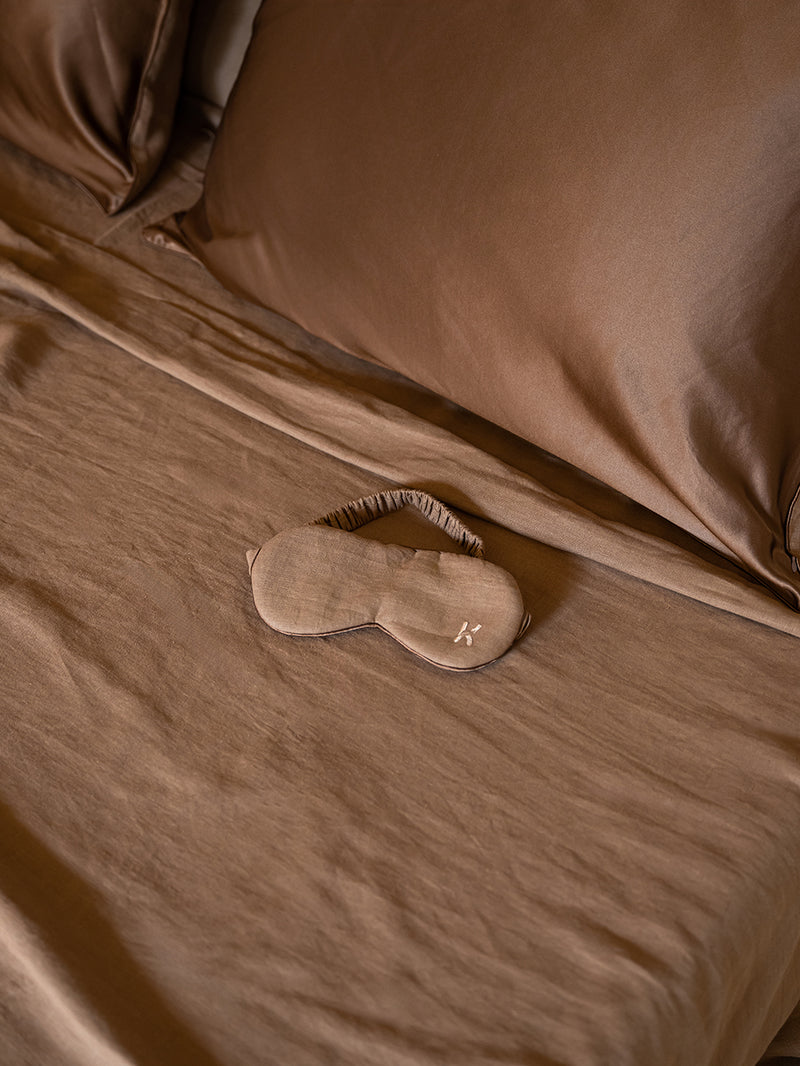 Silk Hemp Flip Pillowcase + Eye Mask Set | Terra