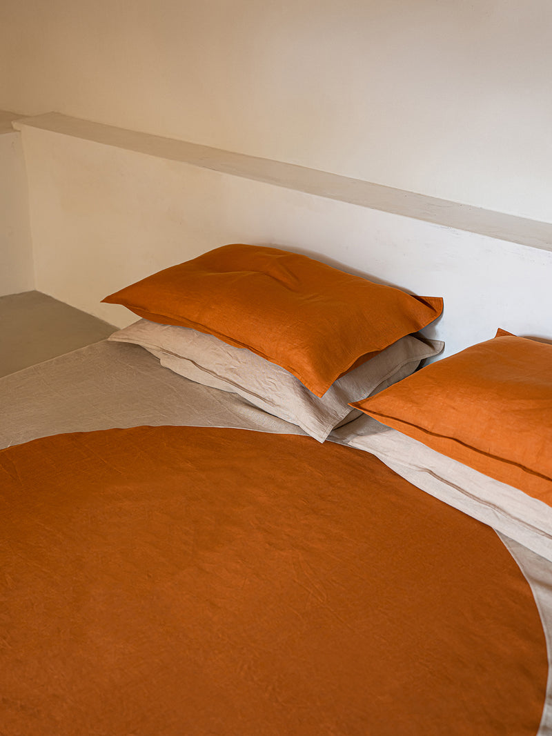 Terra Hemp Linen Pillowcases Set(Of Two) | Paprika