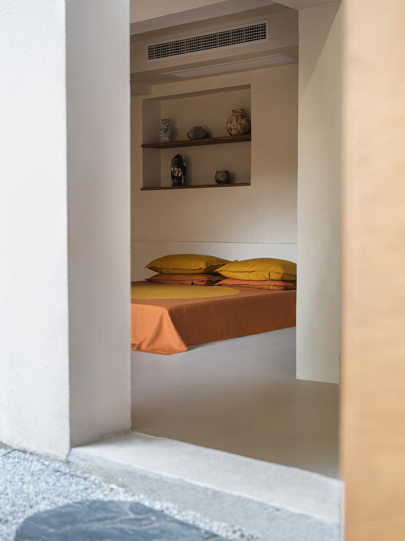 Astra Linen Bed Throw Medium |  Paprika & Curry