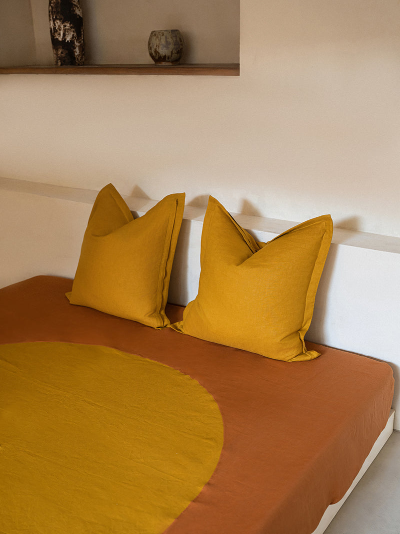 Terra Hemp Linen Cushion Cover | Curry