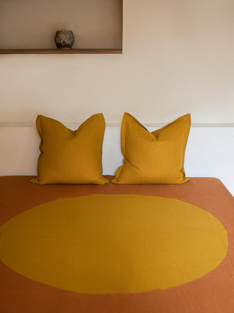 Terra Hemp Linen Cushion Cover | Curry