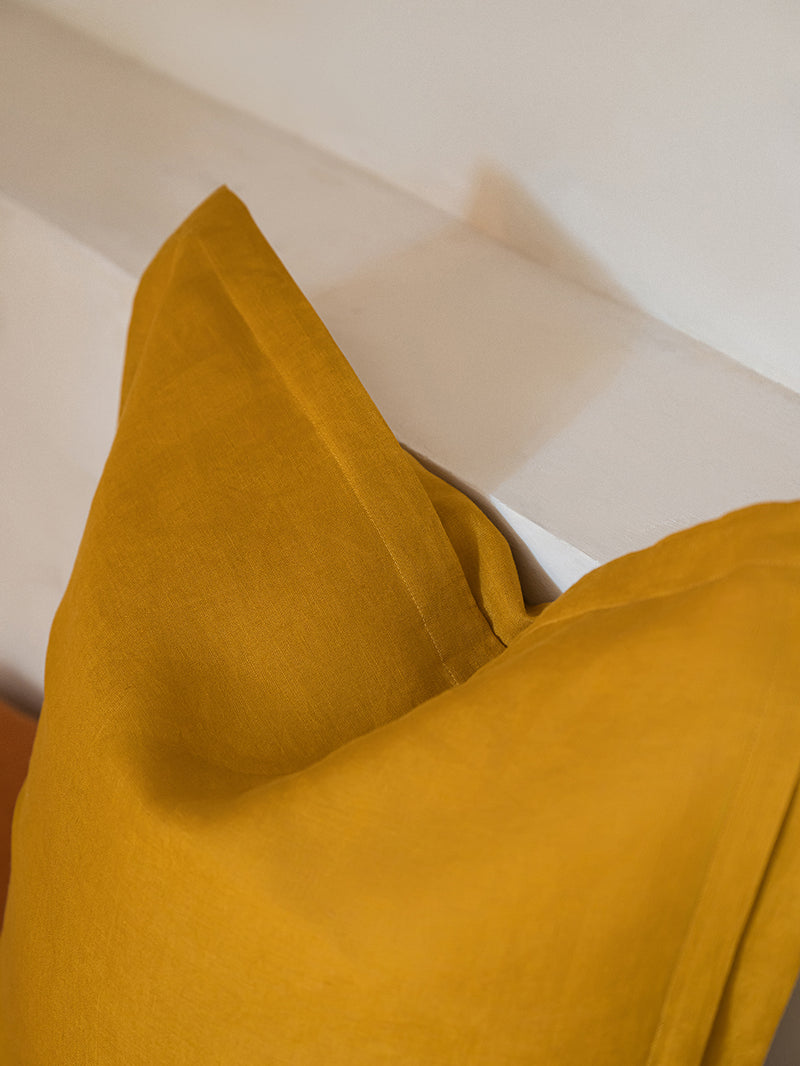 Terra Hemp Linen Cushion Cover | Curry