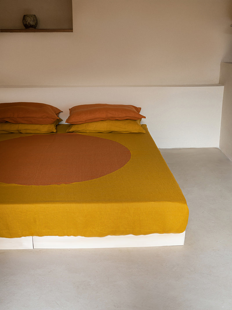 Terra Hemp Linen Pillowcases Set(Of Two) | Curry