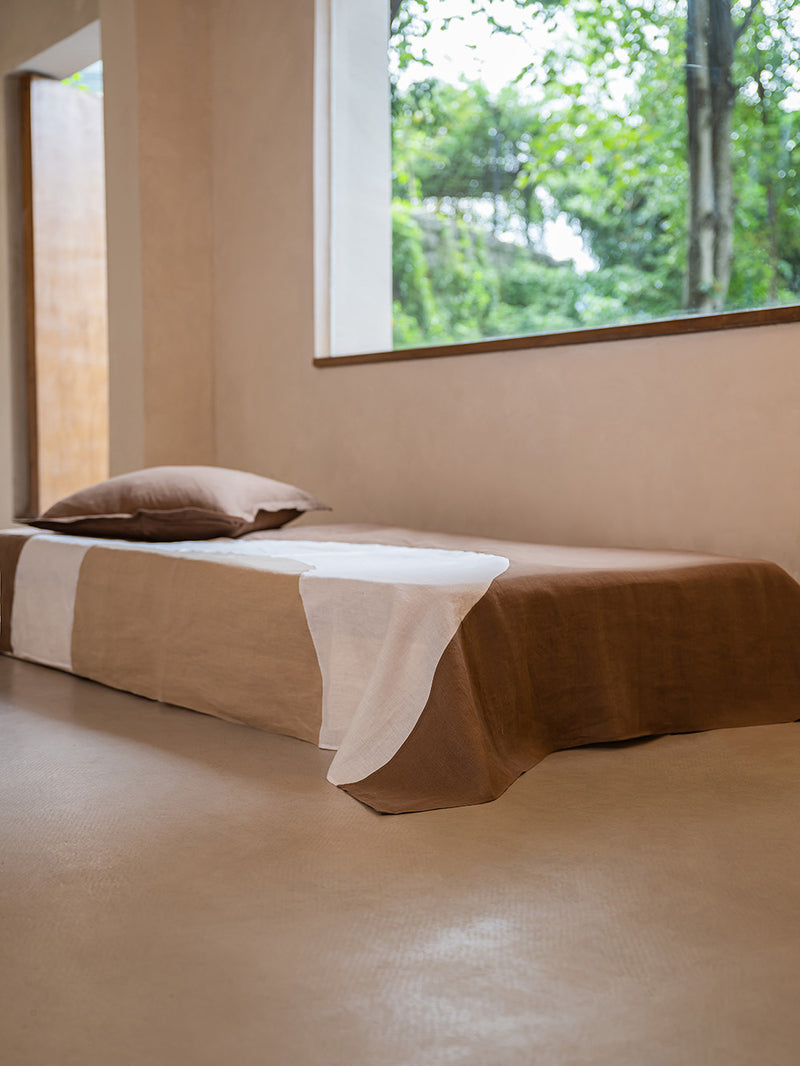 Spice LINEN HEMP Bed Throw | TERRA & SALT & SAND