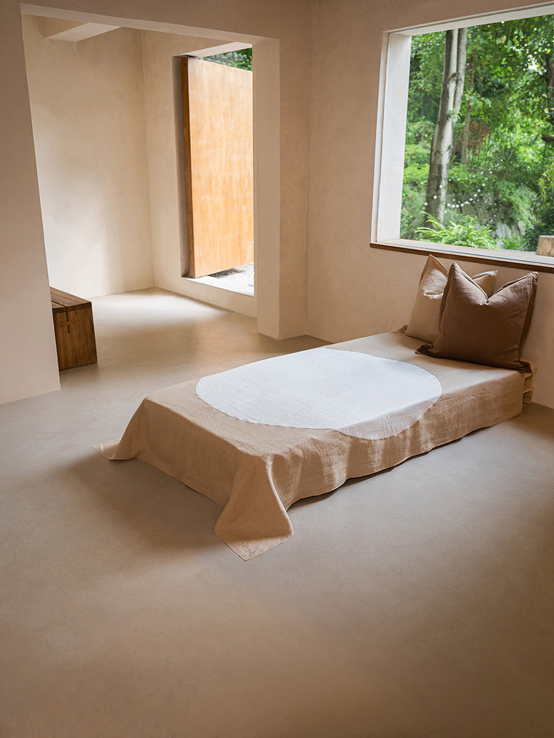 ASTRA LINEN BED THROW SMALL | SAND & SALT