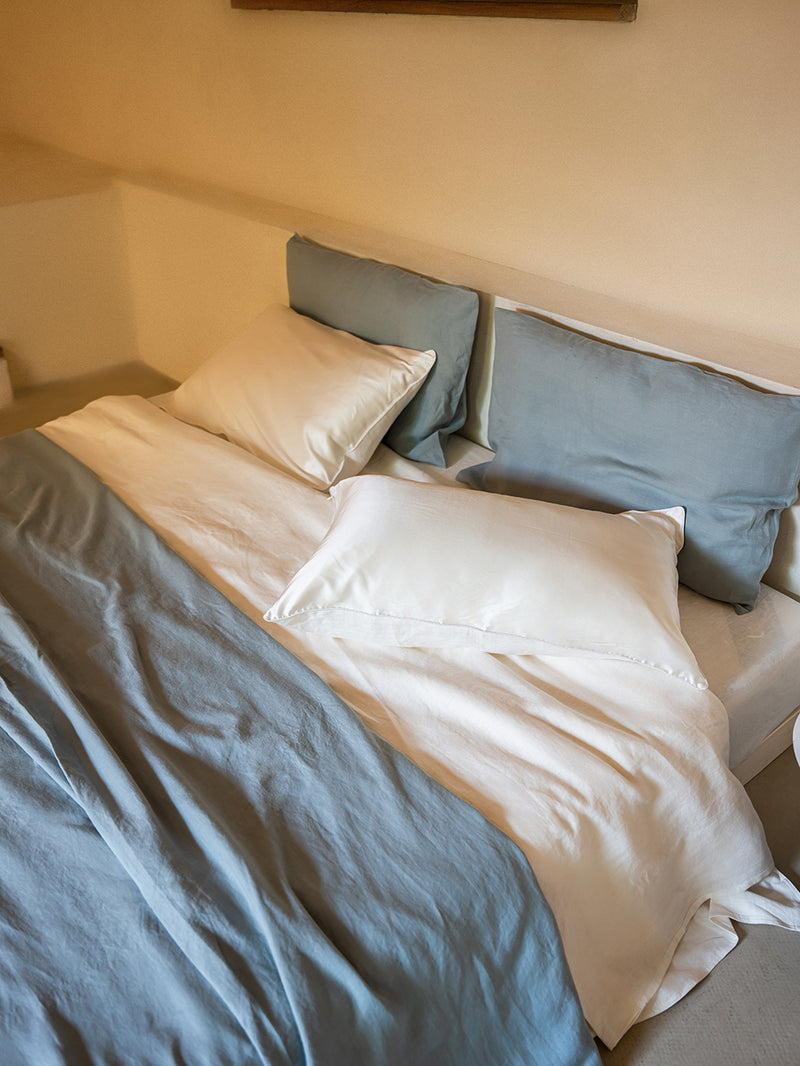 100% Organic Hemp Pillowcases Set (Of Two) | Stone Blue