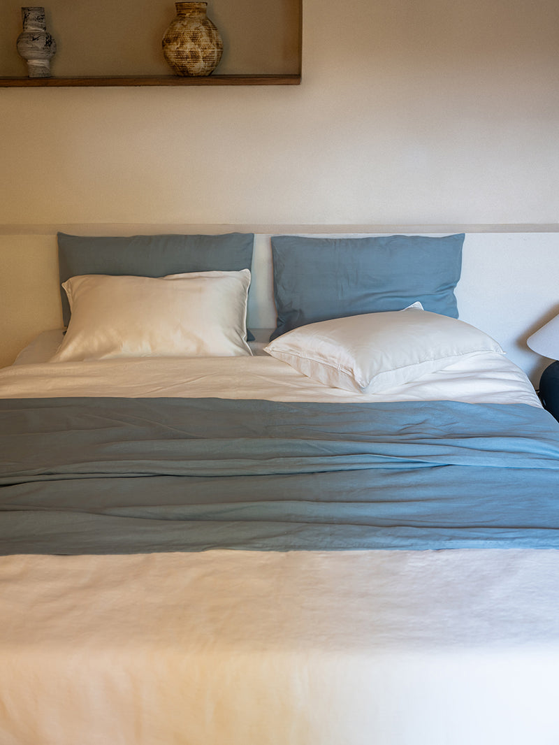 100% Hemp Flat Sheet | Stone Blue