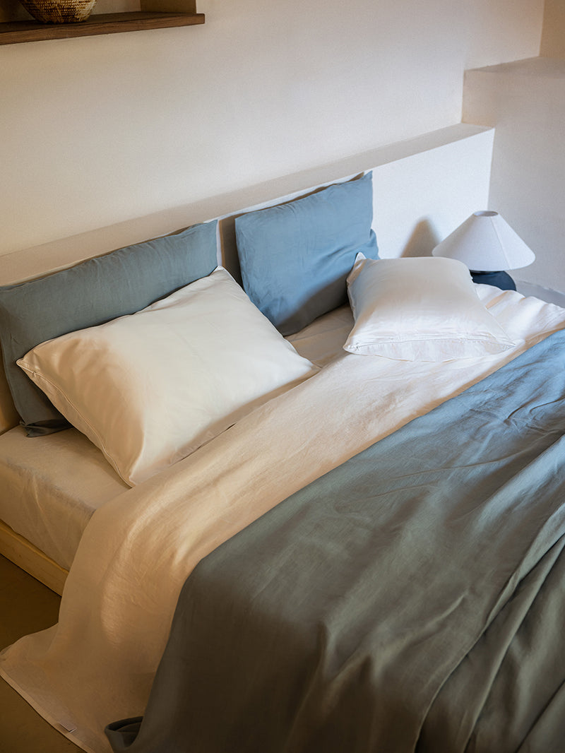 100% Organic Hemp Duvet Set - Soft, Breathable, Eco-Friendly | Stone Blue