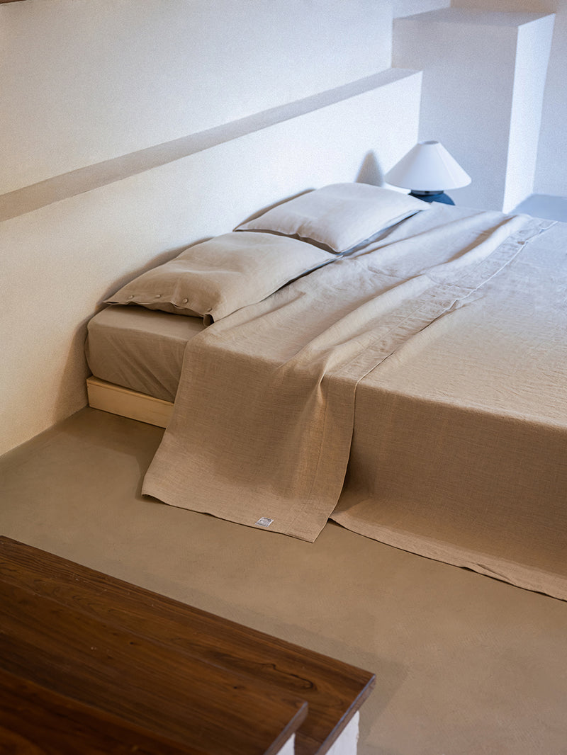Heavy Hemp Button Pillowcases Set (Of Two) | Oatmeal