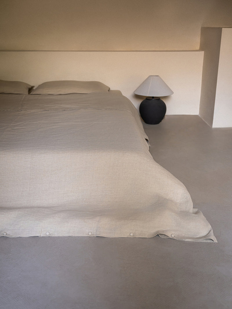 Heavy Hemp Button Pillowcases Set (Of Two) | Oatmeal