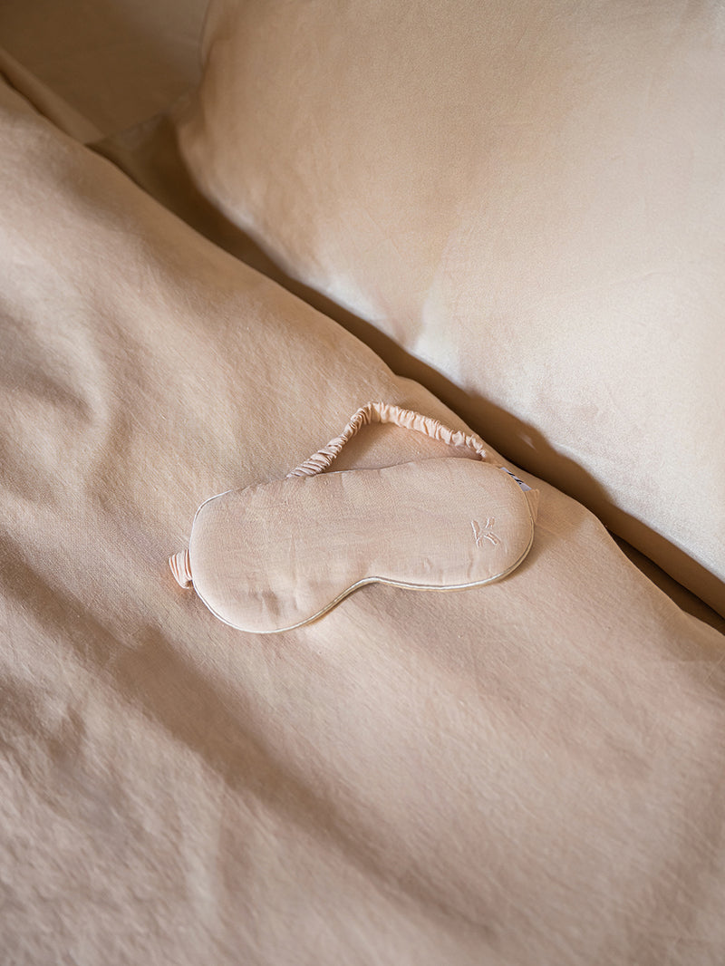 Silk Hemp Flip Pillowcase + Eye Mask Set | Peach