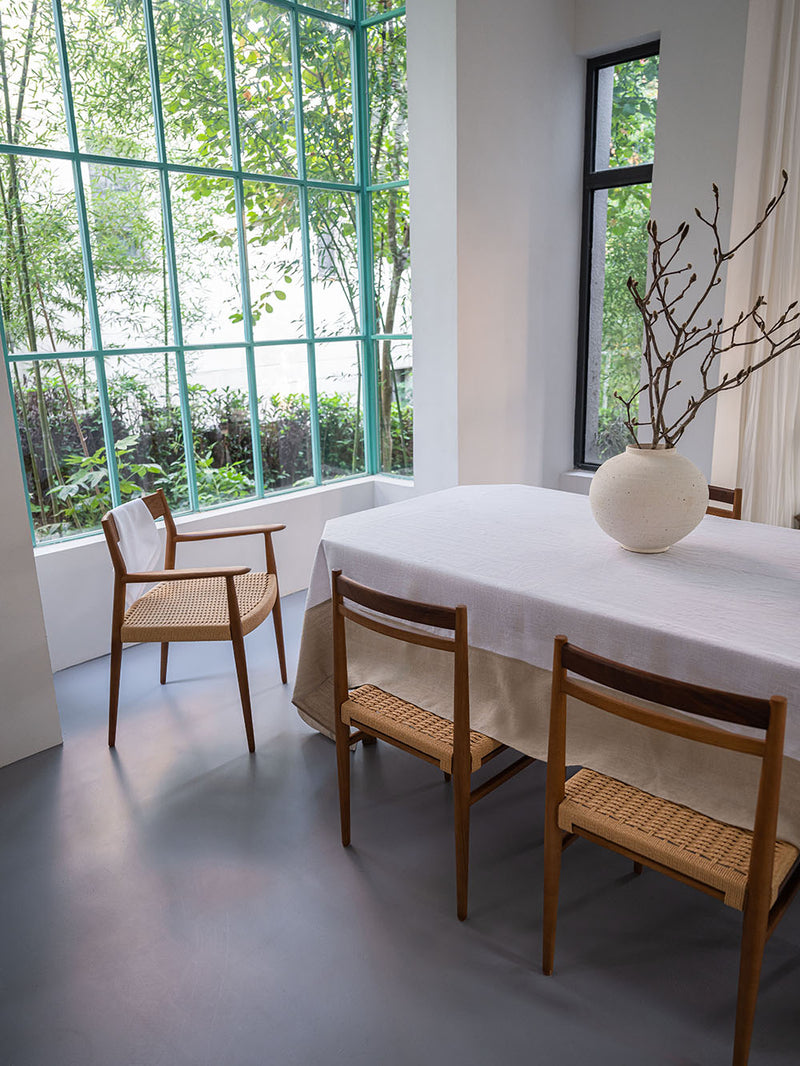 Duotone Heavy Hemp Tablecloth | Snow & Sand