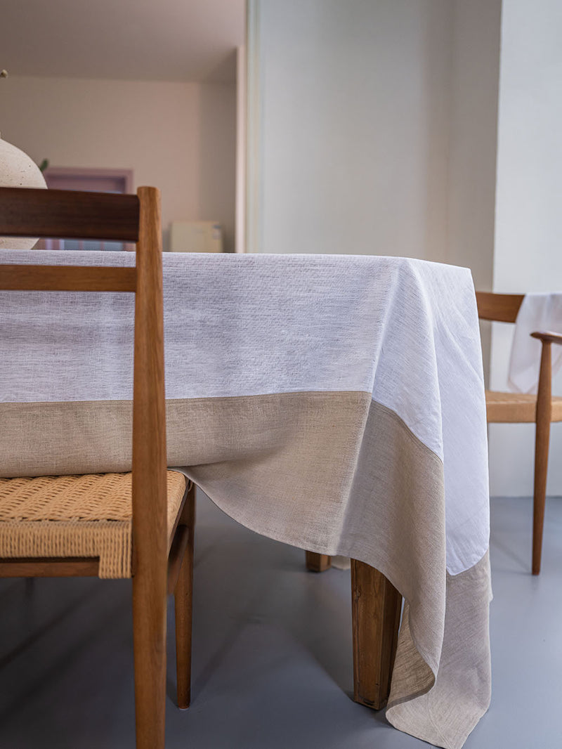 Duotone Heavy Hemp Tablecloth | Snow & Sand