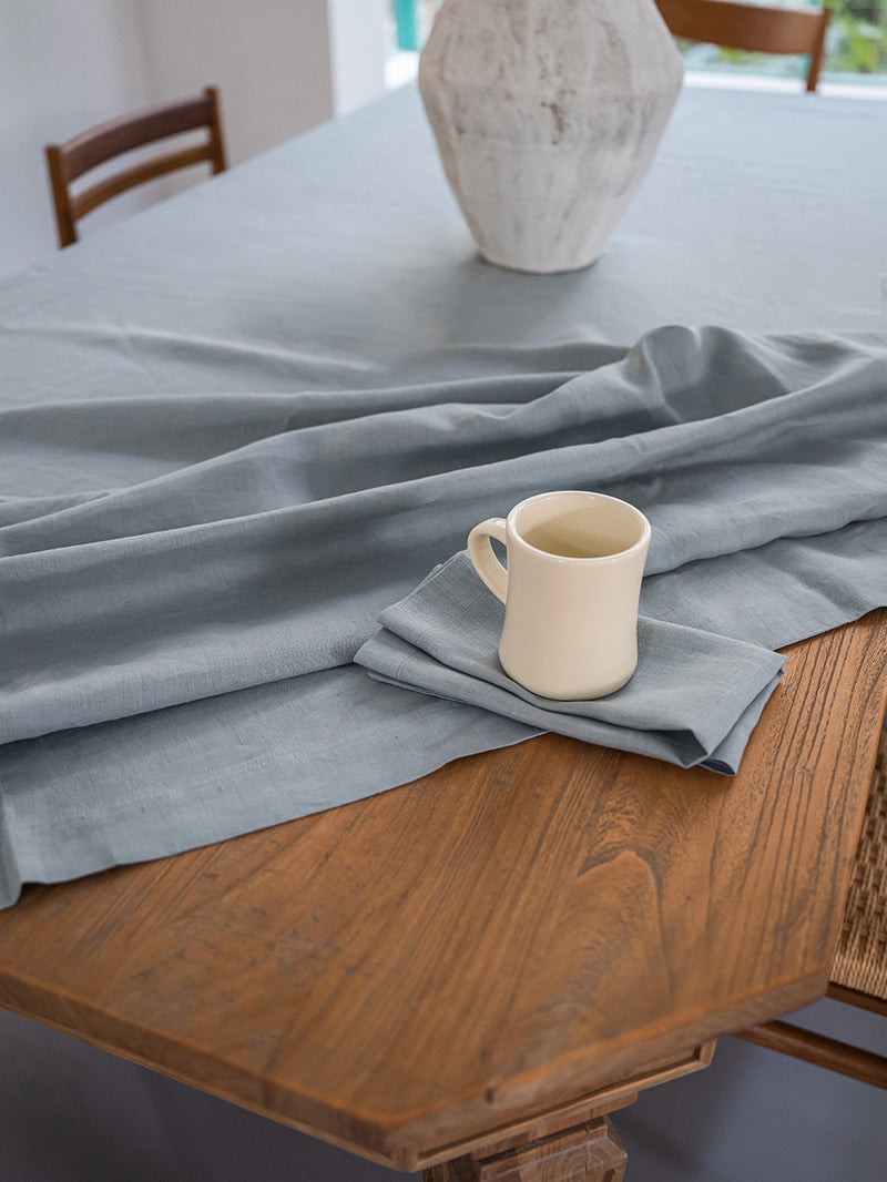 100% Hemp Tablecloth | Stone Blue