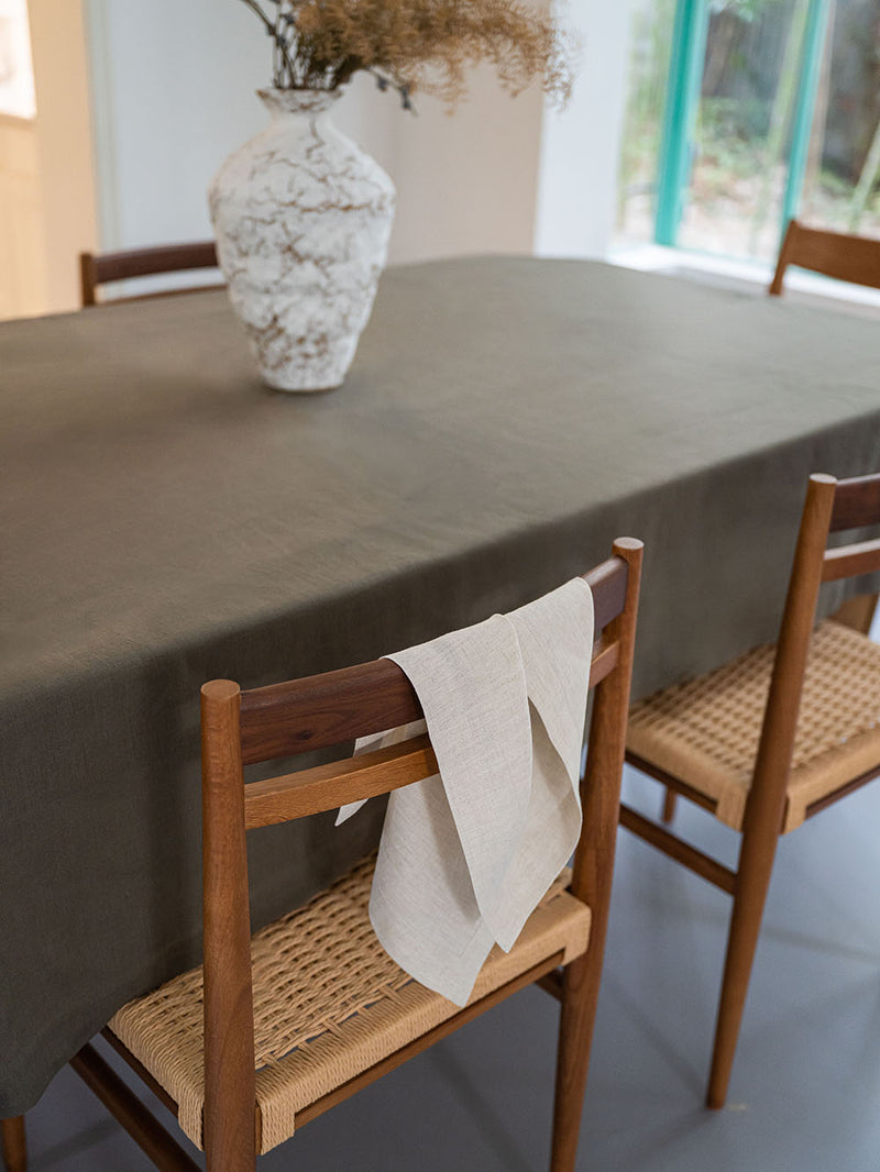 100% Hemp Tablecloth | Moss Green