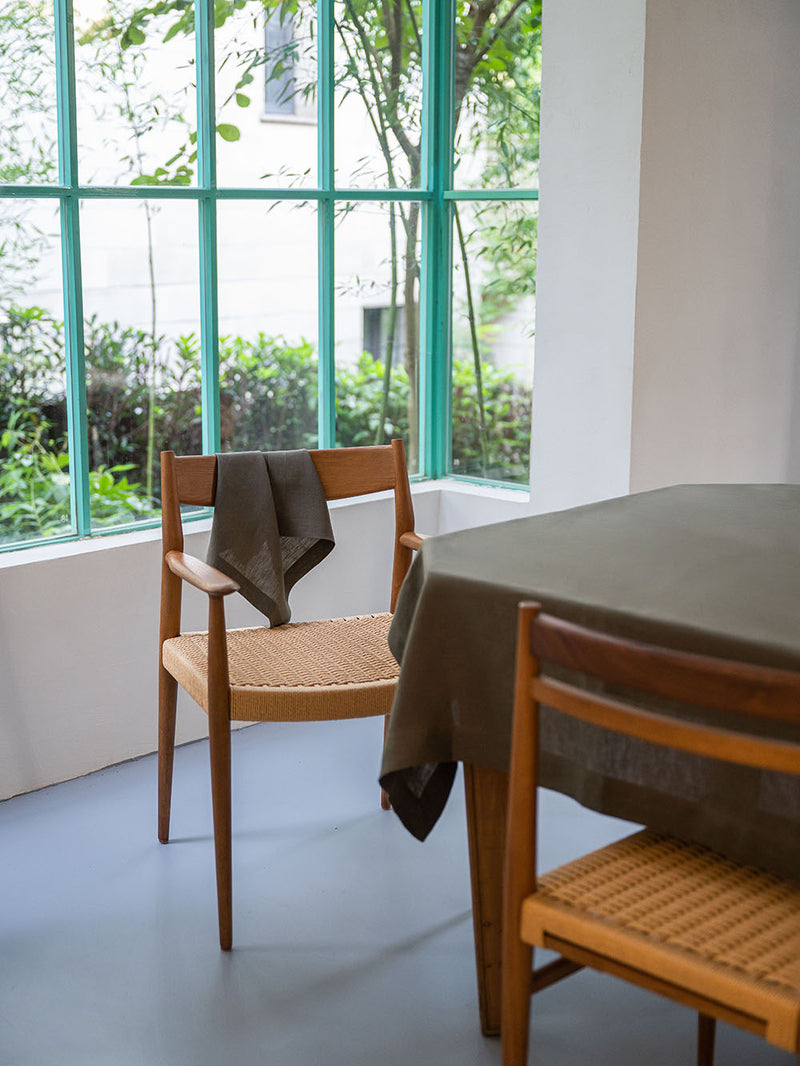 100% Hemp Table Napkins (Placemats)Set (Of FOUR) | Moss Green