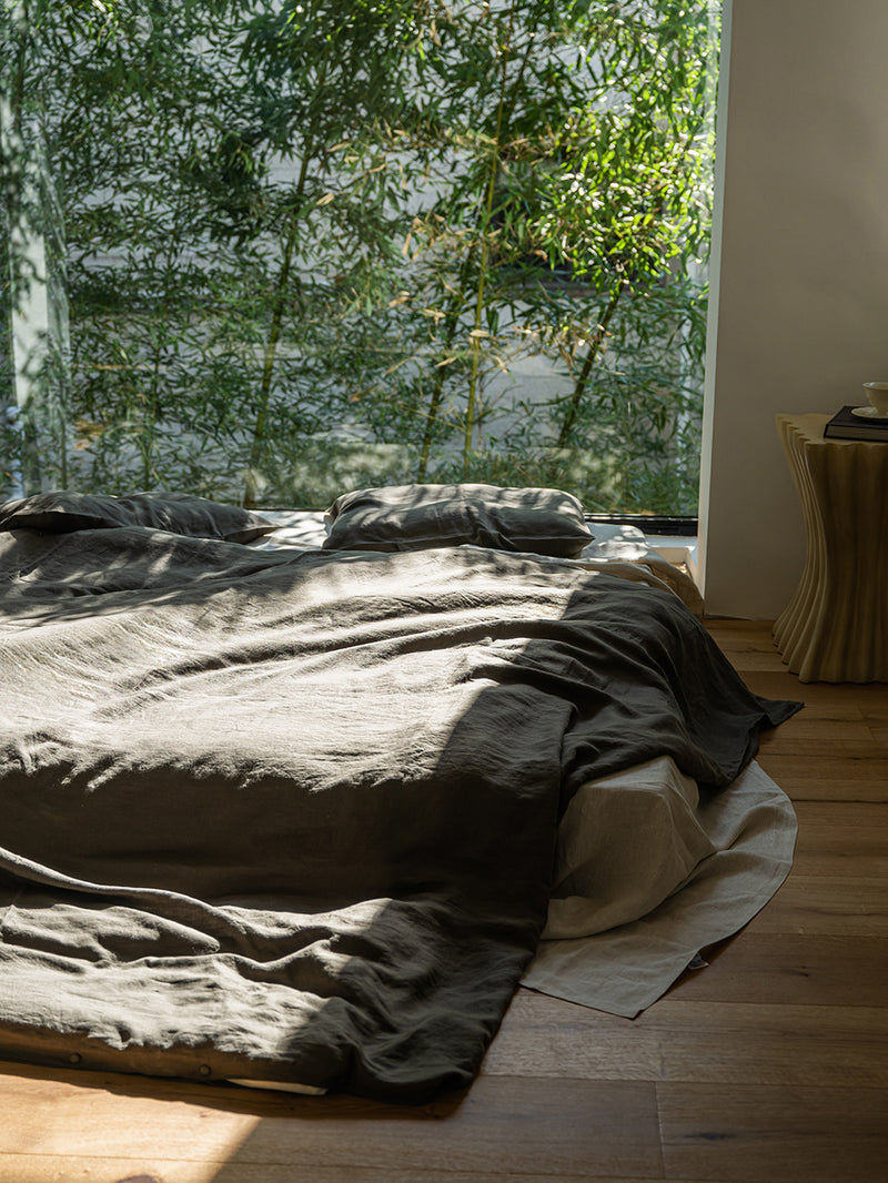 100% Organic Hemp Duvet Set - Soft, Breathable, Eco-Friendly | Moss Green