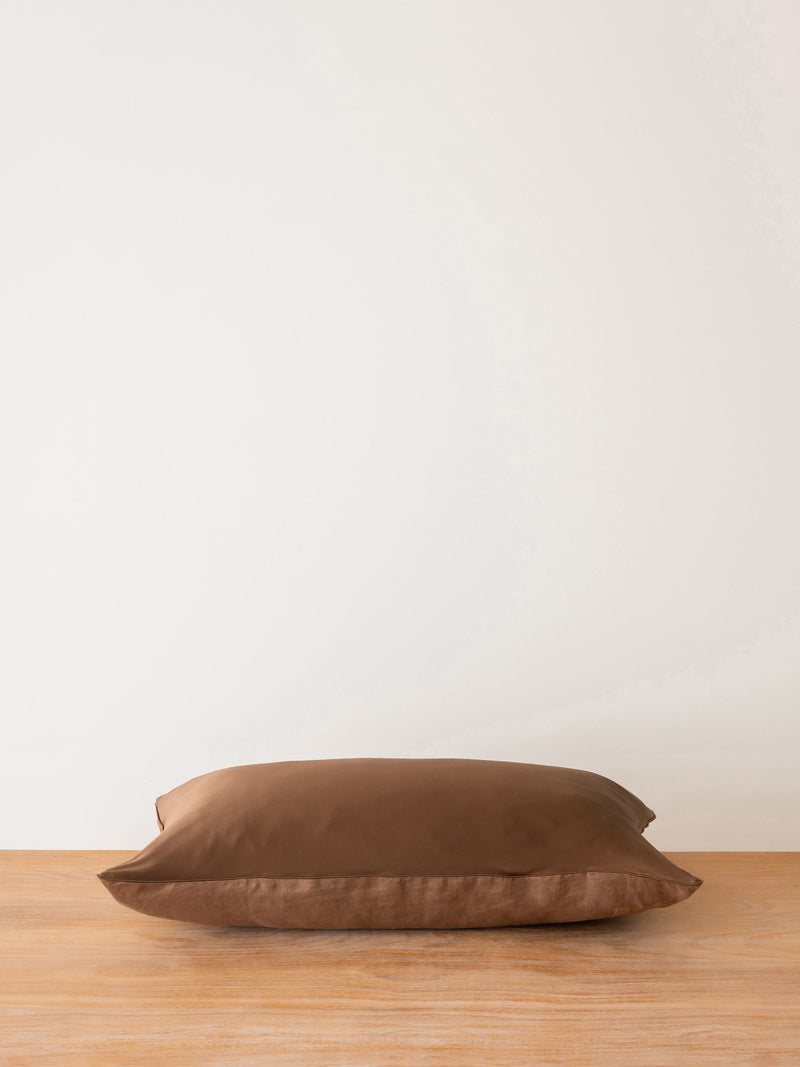 Silk hemp Flip Pillowcase - Chocolate Brown