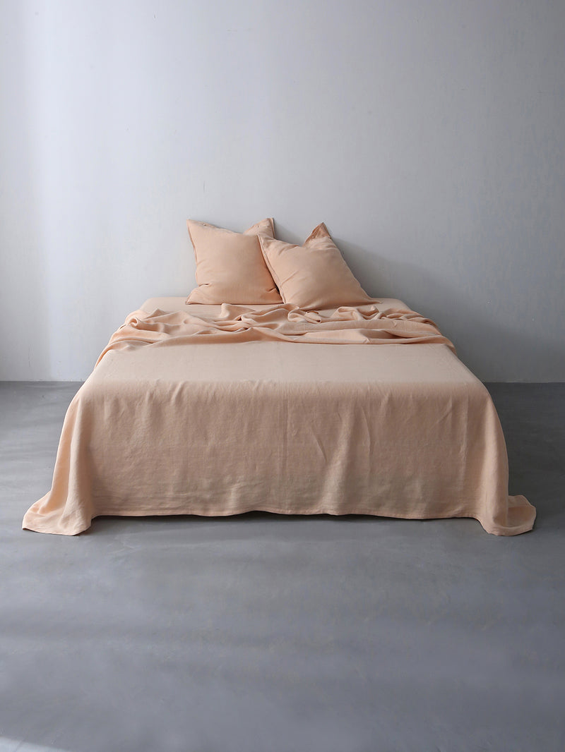 100% Hemp Europa Button Pillowcases Set (Of Two) | Blush