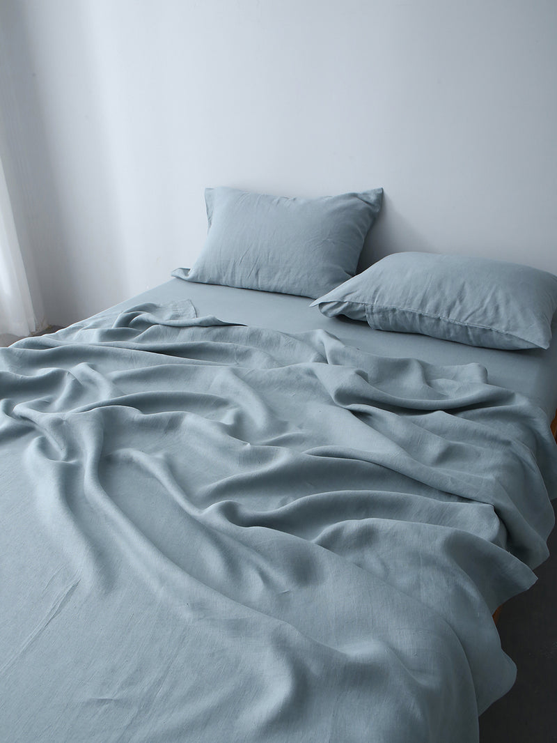 100% Organic Hemp Pillowcases Set (Of Two) | Stone Blue