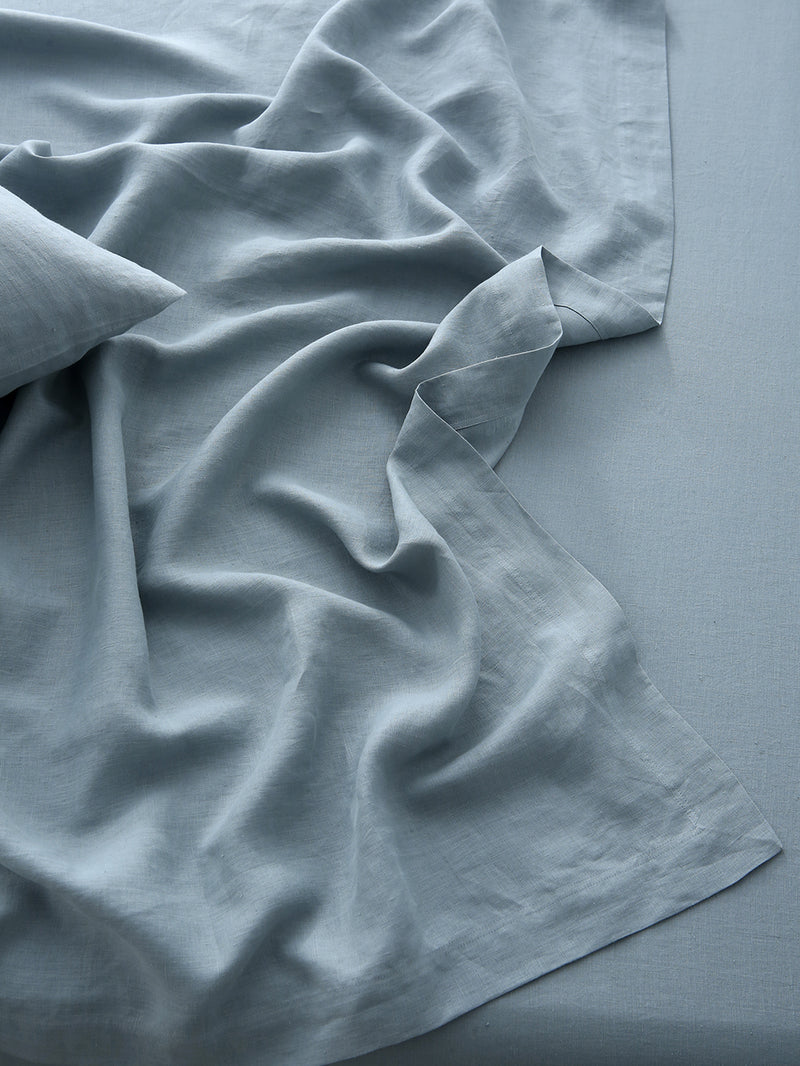 100% Hemp Flat Sheet | Stone Blue