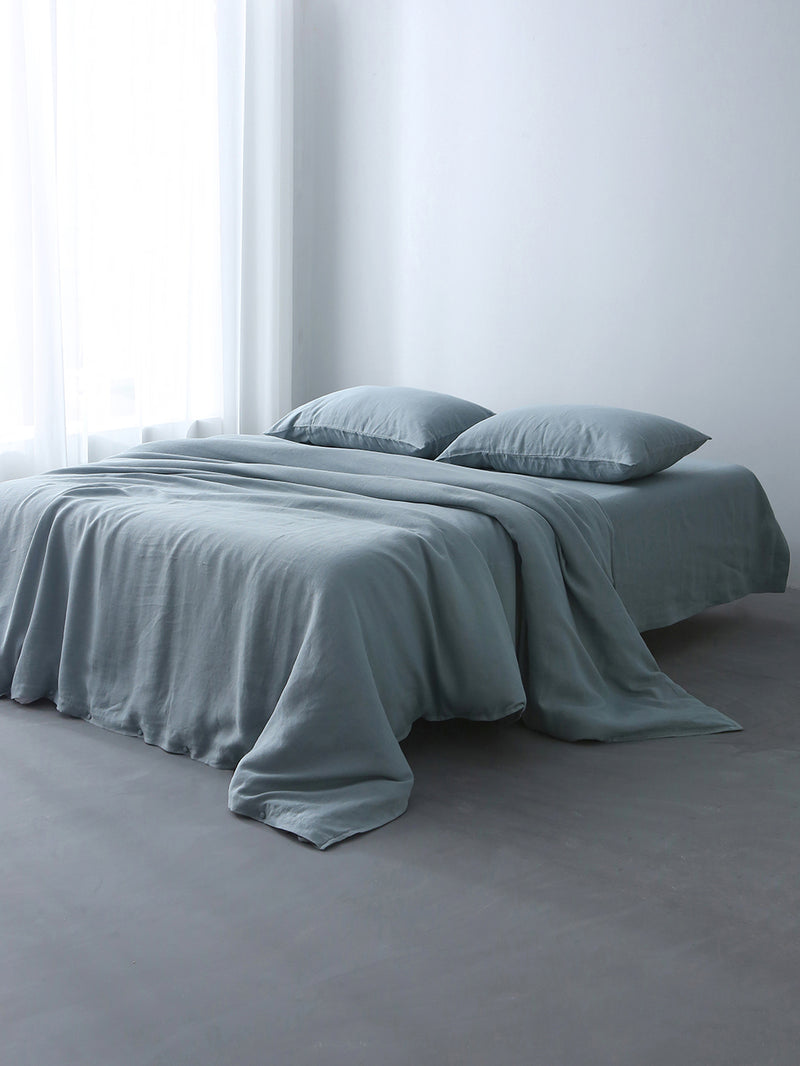 100% Organic Hemp Duvet Set - Soft, Breathable, Eco-Friendly | Stone Blue