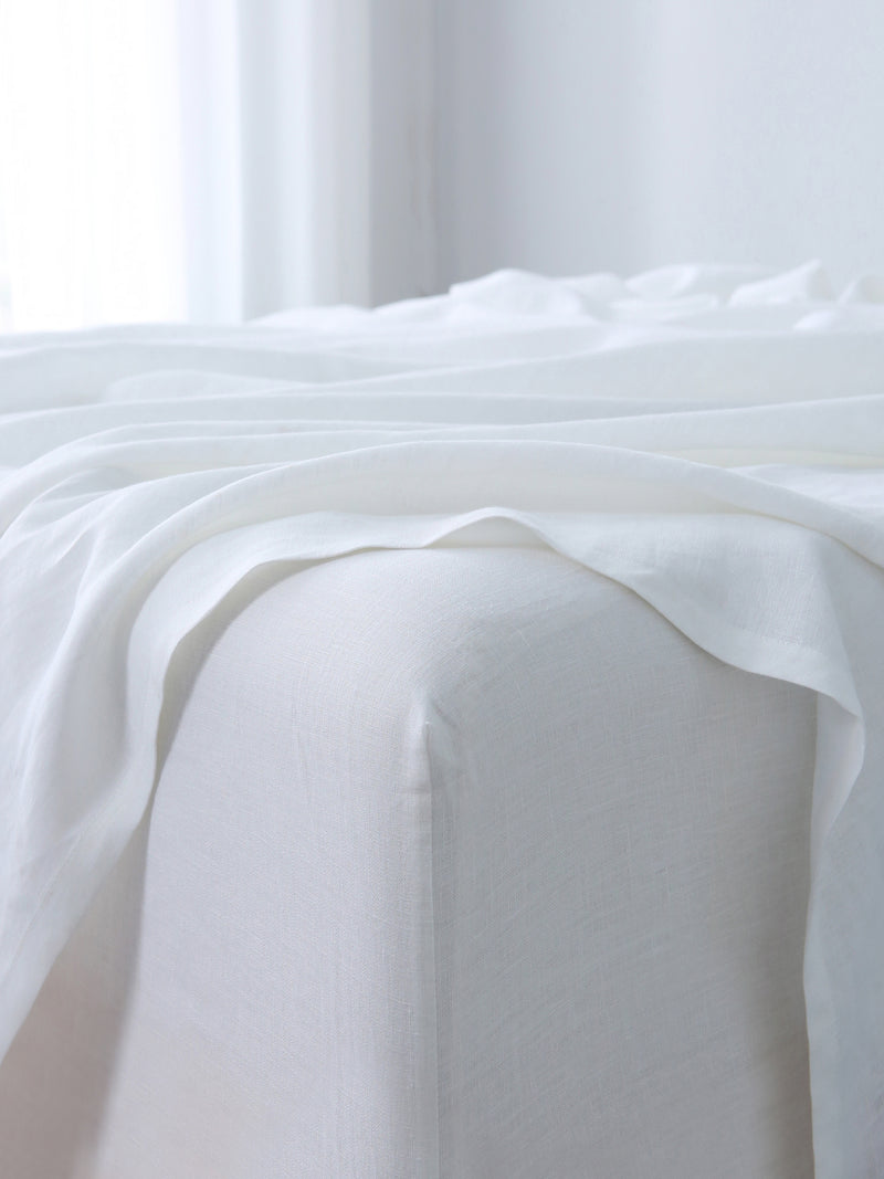 100% Hemp Fitted Sheet |  White