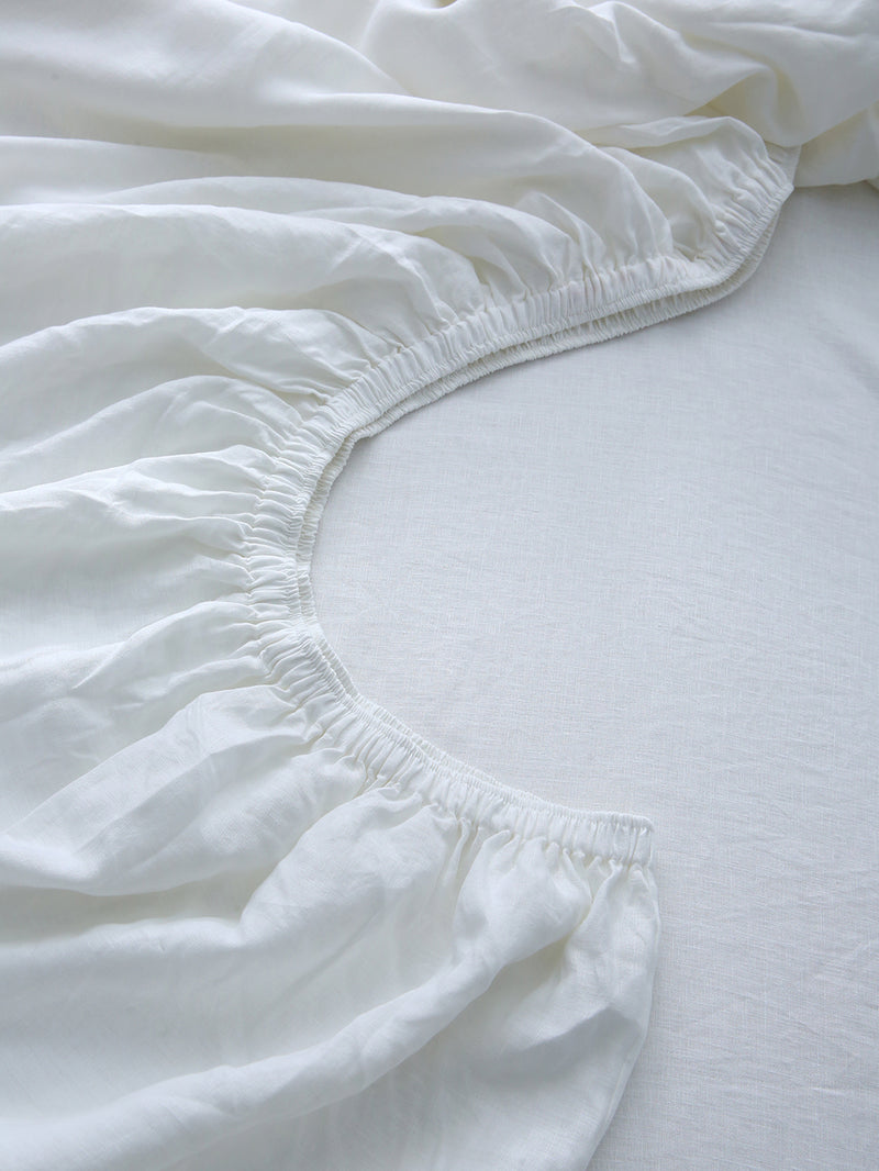 100% Hemp Fitted Sheet |  White