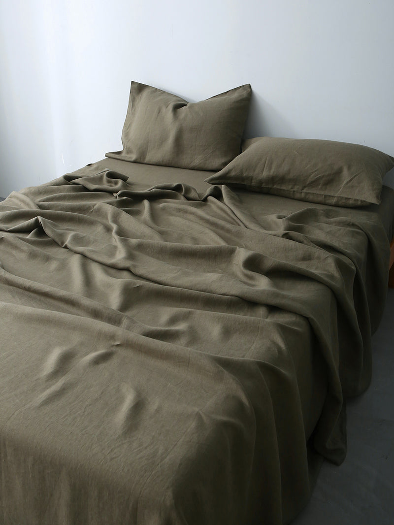100% Organic Hemp Pillowcases Set (Of Two) | Moss Green