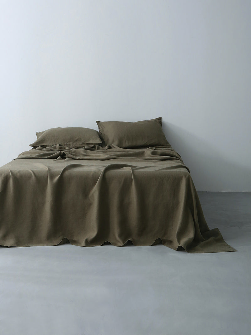 100% Organic Hemp Sheet Set | Moss Green